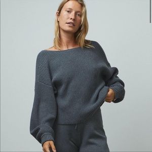 NEW Lunya ribbed reversible oversized sweater